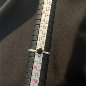 Silver Smart Ring with Black Stone